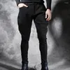 Pantaloni da uomo Stretch Piedi sottili Pantaloni neri Calzoni Parrucchiere Uomo Ropa De Hombre Abbigliamento Streetwear