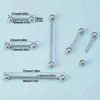 6st Steel Tongue Rings Industrial Barbell öronbrosk Piercing örhängen Nipple Ring Long Ear Stud Tragus Helix Body Jewelry