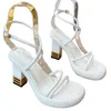 Sandales Cross Brand Platform Shoes Classic Classic Women’s Designer Chaussures Top Leather High Heels Luxury Metal Lettre de mariage Chaussures Chaussures sur le talon de la mode