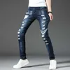 Hommes hommes jean printemps mode imprimé déchiré décontracté mince confortable haute qualité élastique petits pieds pantalon 230720 L230724