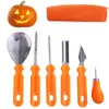 6 st/set pumpa carving kit med bärande fodral Halloween Party rostfritt stål pumpa knivklippningsverktyg xbjk2307