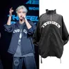 Heren Jassen KPOP ATEEZ THE FELLOWSHIP BREAK THE MUUR 2022 WORLD TOUR Thunder Print Harajuku Vest Opstaande Kraag Rits Jas Bovenkleding J230724