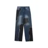 Men's Jeans Summer Personality Worn Out Into Old Baggy Street Hip Hop Straight Pants