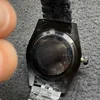 Reloj automático de acero resistente al agua con esfera negra digital de lujo de alta calidad 40mm2813