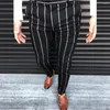 Мужские брюки Business Fashion Plaid Casual 2023 Summer Social Slim Fit Street Clothing Sports Zipper