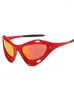 نظارة شمسية y2k كبيرة الحجم نساء العين نساء الرجال steampunk UV400 للجنسين إطار كبير نظارات الشمس