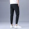 Herr jeans vår sommar streetwear hip hop last byxor mäns lastbyxor elastiska Harun ankellängd byxa joggar khaki imitera jeans manliga l230724