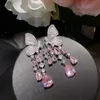 مسمار عالي الجودة CZ CZ Zircon Bridal أقراط زركونيا الزفاف الحمر للعرائس accessorie الحفلات سهرة فستان المجوهرات 230721