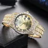 Orologio da uomo di design di lusso abbattere orologio orologio pieno di diamanti Calendario Roma Hip Hop diamante che incorpora moda oro argento rosa regalo all'ingrosso