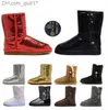 Bottes HOT Femmes Bottes Glitter Sequin WGG Classic designer Neige bottes d'hiver Cheville Mini Court Genou Étincelle Bouton Bling Boot direct Z230724