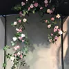 Dekorativa blommor Simulering Rose Vine Fake Flower Rattan Pipe Landscaping Soft Decoration Winding Climbing Green Plant