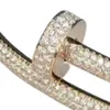 50off Nagelarmbänder Frauen Manschetten 18K Gold plattiert Volles Diamantarmband Schmuck für Liebhaber Geschenkgröße 165 cm mit Box Spinner7187262