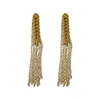 Boucles d'oreilles pendantes argent aiguille couleur or blé frange métal Long goujon mode bijoux pour femmes filles accessoires