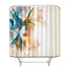 Zasłony prysznicowe 72 '' Realistyczne kolorowe kolibry i kwiatowy wodoodporny tkanin