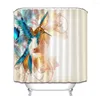 Rideaux De Douche 72 '' Réaliste Coloré Colibri Et Floral Salle De Bains Tissu Imperméable Rideau Polyester 12 Crochets Ensembles D'accessoires De Bain