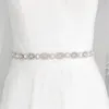 Ceintures de mariage TRiXY S435 mode ceinture perlée cristal clair pour robe formelle perle mariée strass ceintures Silver2442