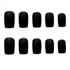 False Nails 24pcs/box matte frosted black nail patch 웨어러블 가짜 짧은 풀 커버 세트 소녀를위한 매니큐어