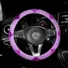 Couvre volant Bling coloré strass fleur voiture diamant cristal couverture pour femmes filles intérieur accessoires
