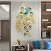 Horloges murales moderne Quartz horloge métal Design luxe paon Silence salon Reloj Cocina Pared décoration domestique