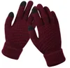 modèles d'explosion Gants d'écran tactile chauds antidérapants d'hiver Femmes Hommes Chaud laine artificielle Stretch Tricot Mitaines 2pcs une paire