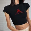 Camiseta para mujer gótico Vintage blanco Crop Tops Streetwear Y2k ropa Punk dulce Emo chicas Sexy camisetas 230724
