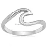 Band Rings Fashion Simple Design Sea Wave Ocean Surf Stainless Steel Rose Gold Sier Color Finger Jewelry For Women Surfer Gift Drop Delivery