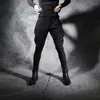 Pantaloni da uomo Stretch Piedi sottili Pantaloni neri Calzoni Parrucchiere Uomo Ropa De Hombre Abbigliamento Streetwear