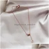 Pendant Necklaces Classic Design Famous Brand Roman Numerals Necklace For Women Titanium Steel Luxury Jewelry Female Drop Delivery Pen Dhr4S