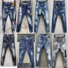 Mäns jeans mager blyertsbyxor bantande man avmagade avslappnade byxor män dsquare europeisk blixtlås fick klassisk grå jean stilig byxa