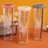 Water Bottles Unisex Transparent Cups Simple Style Solid Color Large Capacity Leakproof Plastic Bottle With Straw And Tea Infuser