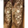 Bot kadın bot moda çiçek işlemeli batı botları sıcak cowgirl kadınlar diz yüksek binme vintage açık hava 2020 yeni z230724