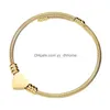 Bangle Customize Mom Gift Diy Lettering Women Love Peach Heart Charm Bracelet Gold Color Wire Jewelry Stainless Steel D1