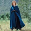 Women's Sweaters High Quality Winter Maxi Hooded Wool Coat Medieval Vintage Cashmere Shl Loose Long Hooded Cloak Cape Long Wool Jacket L230724