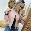 سترات للسيدات الخريف الشتاء أزياء أزياء النساء سترة O-leck zipper Stitching Quilted Bomber Jacket 2023 New Women Coats L230724