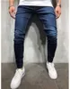 Jeans Masculino Masculino Ajuste Regular Azul Skinny para Jogger Calça Masculina Clássica Zip Hip Hop 221123 L230724