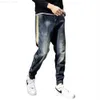 Mäns jeans herrar harem byxor modefickor desering löst fit baggy moto män sträcka retro streetwear avslappnad avsmalnande 230721 l230724