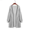 Women's Jackets Women Casual Coat Fashion Autumn Winter Cardigan Ladies Long Sleeve Loose Solid Color Coat Pocket Hooded Windbreaker L230724