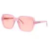 Zonnebril Retro Oversized Vierkant Dames Klassiek Roze Serie Big Frame Trend Luxe High-End Designer Brillen