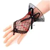 Fingerless Gloves Trendy White Black Red Color Bride Party Sexy Lace Short Bow Glove For Women Drop Delivery Fashion Accessories Hat Dh1Dp