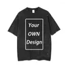 Magliette da uomo Summer Retro Mens Top Custom You Own Design T-shirt stampate in cotone lavato Casual Streetwear Tees Abbigliamento oversize unisex