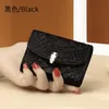 Luxury Fashion Designer Women Card Holders Fold Flap Classic Mönster Black Yellow Red Green Blue Woman Small Mini Wallet Pure Color Pebble Leather Purse