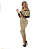 New Women Dresses for Long Sleeve Luxury Letter Print Dresses V Neck Casual Designer Dress clothes Plus Size