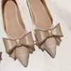 Dress Shoes Pointed Shoes Women's 023 Summer New Four Seasons Joker Bow Small Fragrant Flat Shoes Comfortable Bridesmaid Shoes Shallow Shoes L230724