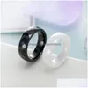 Band Rings Personality Dark White Black Mti-Faceted Ceramic Men Women Fashion Jewelry Ring Gift 4-6Mm Drop Delivery