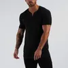 Herr t-skjortor 2023 sommar V-ringning kortärmad t-shirt smal fit mode trend sport casual fitness kläder högkvalitativa toppar