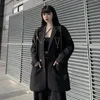 Женские костюмы офисная леди чернокожие костюмы Женщины Женщины Свободный размер y2k Готическая повседневная атмосфера панк -уличная одежда винтажная корейская мода