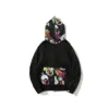 A Bathing A APE Chaopai Men's Emblem Printed Spliced Terry Hooded Sweater