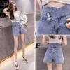 Shorts femininos Moda de jeans alta ladras de verão Verão versátil A-Line Wide Perde Pants Casual Casual Simplicidade Casual Caso