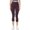 Femmes Cropped Leggings Mesh Yoga Pantalons Femmes Mince D'été Outwear Nude Sport Leggings Taille Haute Hanche Levage Fitness Pantalon Lu-838