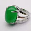 Cluster Anneaux Vert Jad E Pierre Ovale Perle GEM Bague Bijoux Pour Femme Cadeau Taille 8X273